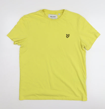 Lyle & Scott Men's Yellow Cotton Crew Neck T-Shirt