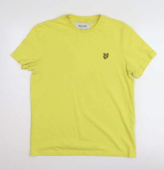 Lyle & Scott Men's Yellow Cotton Crew Neck T-Shirt