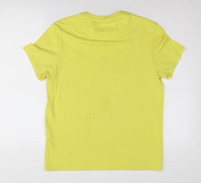 Lyle & Scott Men's Yellow Cotton Crew Neck T-Shirt