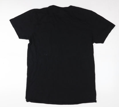 Unisex Adults UK Size M Gildan Black Basic T-Shirt
