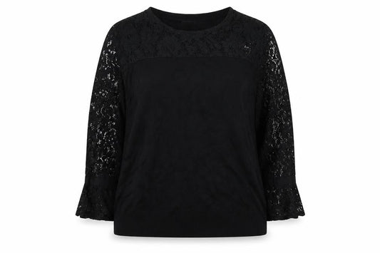 Front view of Soon Women's Black Crew Neck jumper, size 16
