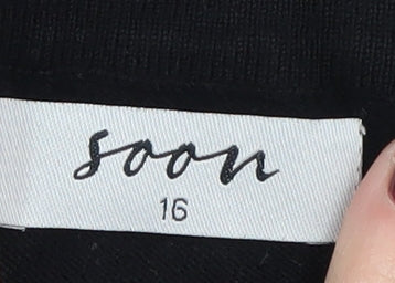 Womens UK Size 16 Soon Black Pullover Jumper