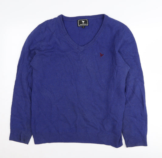 John Partridge Men's Blue V-Neck Pullover Jumper M