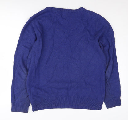 John Partridge Men's Blue V-Neck Pullover Jumper M