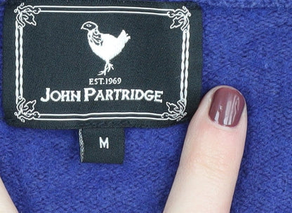 John Partridge Men's Blue V-Neck Pullover Jumper M