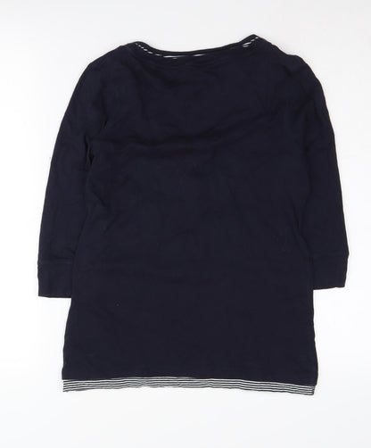 Marks and Spencer Women's Blue Henley T-Shirt Size 12