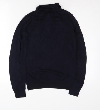 Zara Men's Black S Collared Henley Jumper