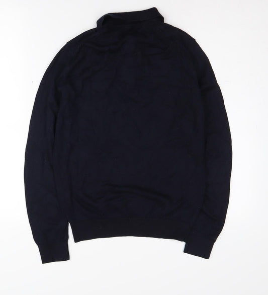 Zara Men's Black S Collared Henley Jumper