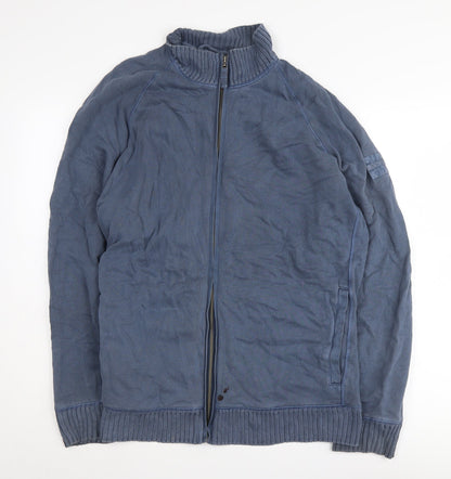 Mens UK Size L Marks and Spencer Blue Bomber Jacket