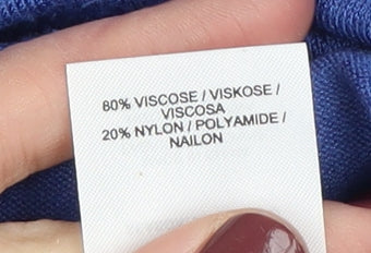 Eastex Women's Blue 3/4 Sleeve V-Neck Jumper Size 14