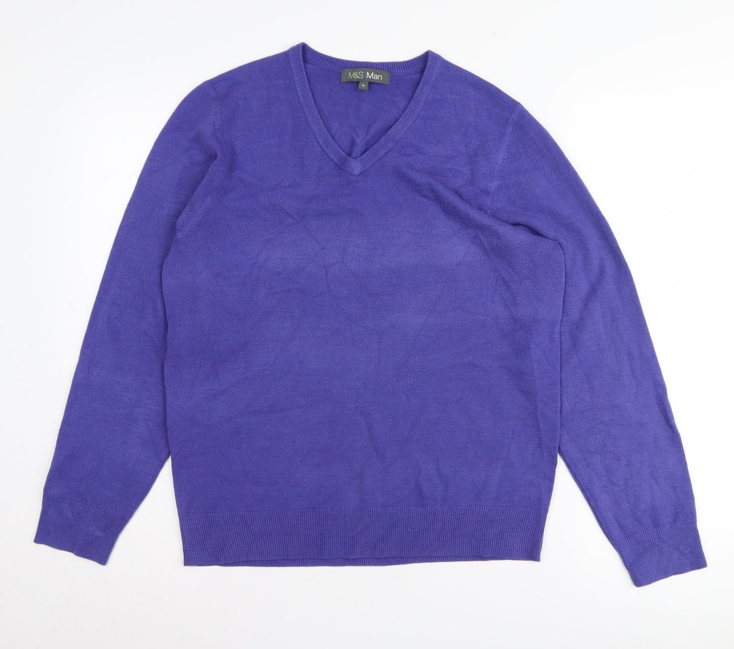 Marks and Spencer Men’s Purple V-Neck Pullover – Size M