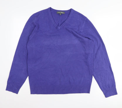 Marks and Spencer Men’s Purple V-Neck Pullover – Size M
