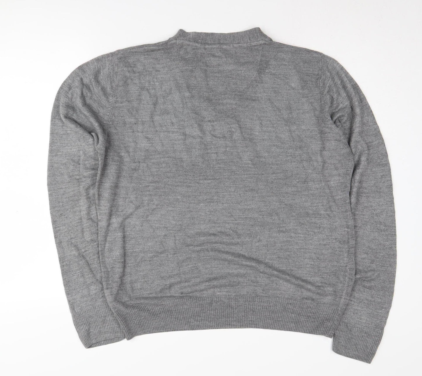 Next Men's Grey V-Neck Pullover Jumper L