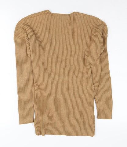Womens UK Size 6 Topshop Beige Wrap Jumper