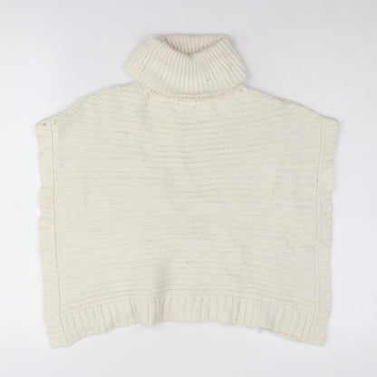 Next Girls Ivory Cape Jumper 3-4 Years Acrylic Cotton