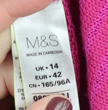 Womens UK Size 14 Marks and Spencer Pink Cardigan Jumper