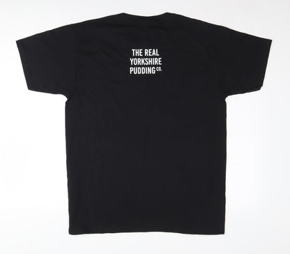Mens UK Size M Fruit of the Loom Black  T-Shirt