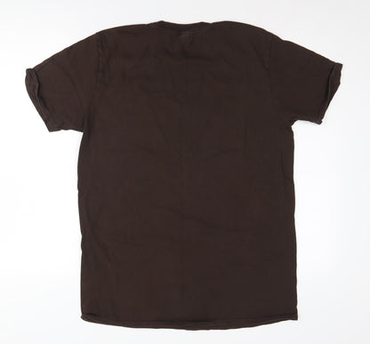 Unisex Adults UK Size L Gildan Brown Basic T-Shirt