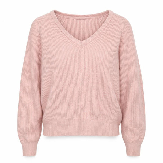 PULL&BEAR Women's Pink V-Neck Pullover S