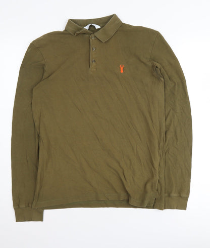 Next Men's Green Long Sleeve Polo Shirt - Size S