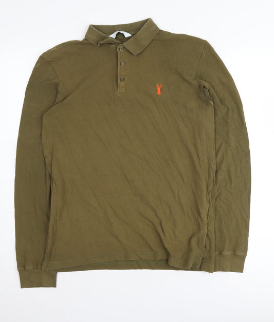 Next Men's Green Long Sleeve Polo Shirt - Size S
