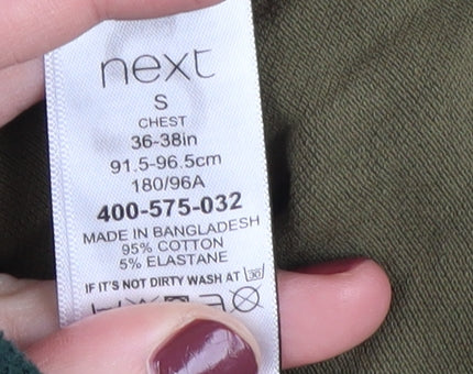 Next Men's Green Long Sleeve Polo Shirt - Size S