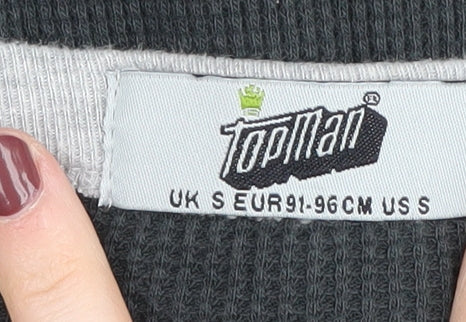 Topman Men's Grey Cardigan Size S - Classic V-Neck Knit Jumper