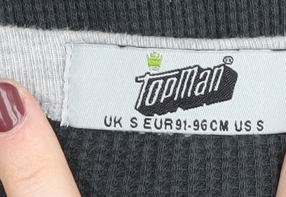 Topman Men's Grey Cardigan Size S - Classic V-Neck Knit Jumper