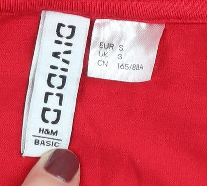 H&M Women's Red Short T-Shirt Dress S