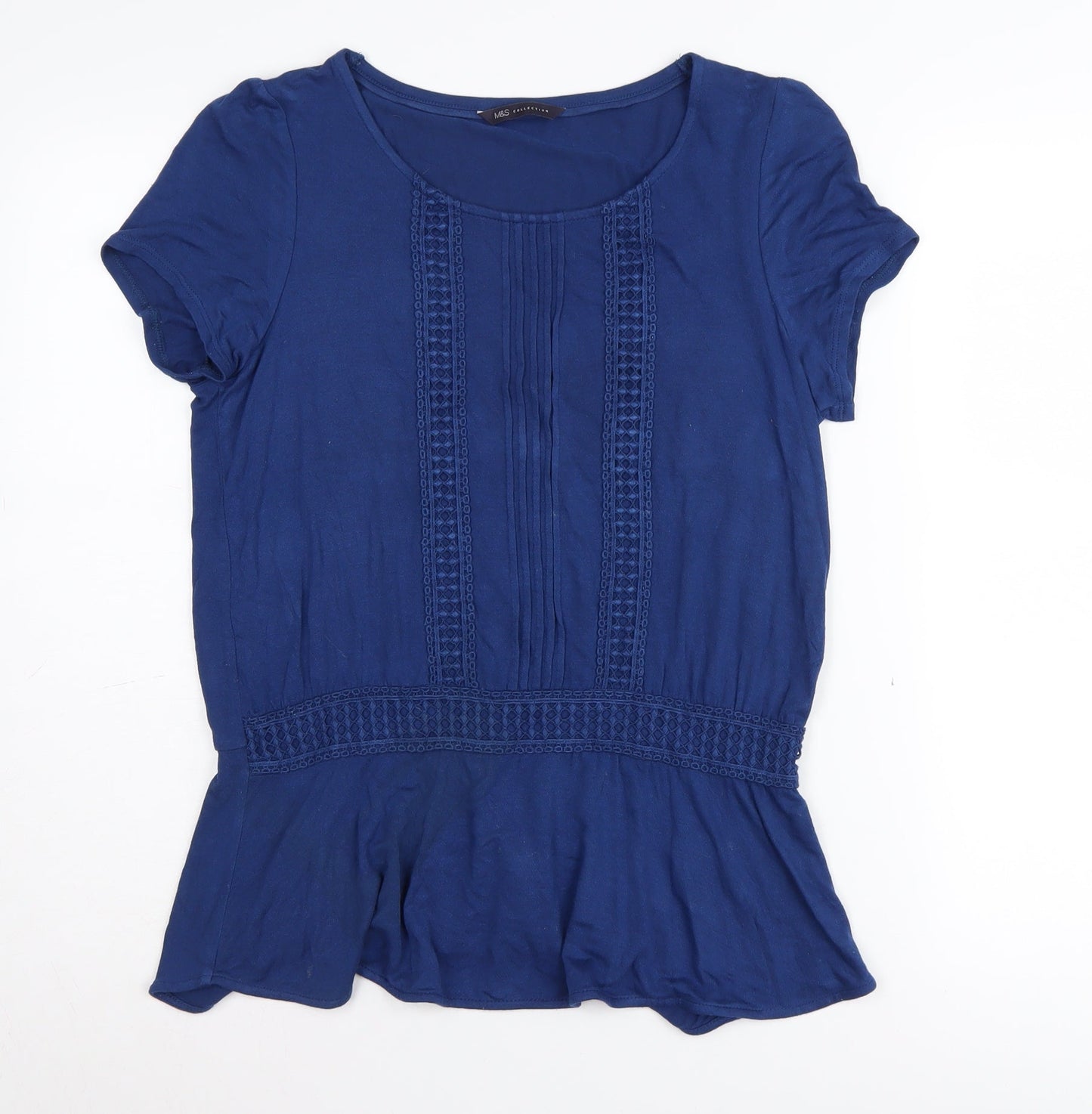 Womens UK Size 10 Marks and Spencer Blue Basic Blouse