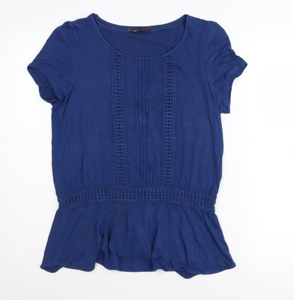 Womens UK Size 10 Marks and Spencer Blue Basic Blouse