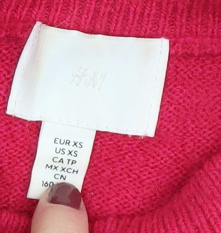 Womens UK Size XS H&M Red Jumper Jumper
