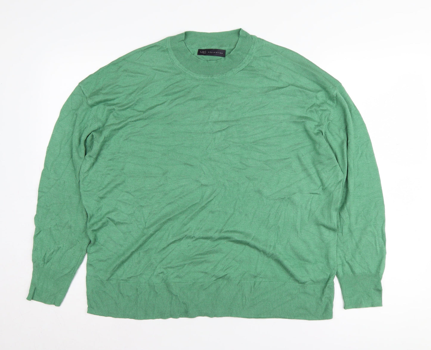 Womens UK Size L Marks and Spencer Green Pullover Jumper
