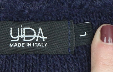 Yüda Women's Blue Knit Vest Collared Sleeveless Jumper Size L