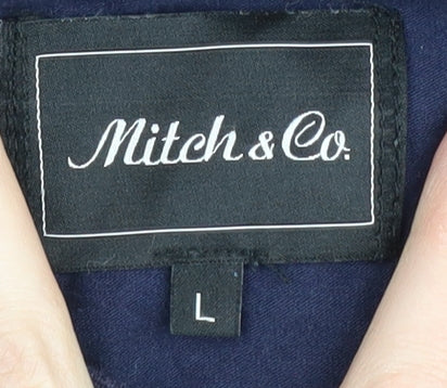 Mitch & Co Unisex Blue V-Neck Long Sleeve T-Shirt