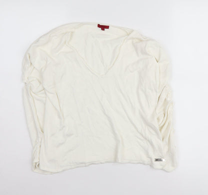 John Women's Ivory V-Neck Pullover Jumper