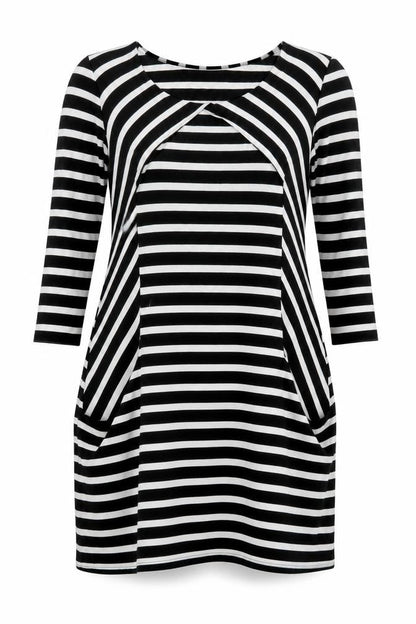 Wallis Petite Women's Black M Striped Jersey Dress