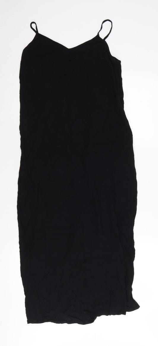 Marks and Spencer Women's Black Midi Slip Dress Size 10