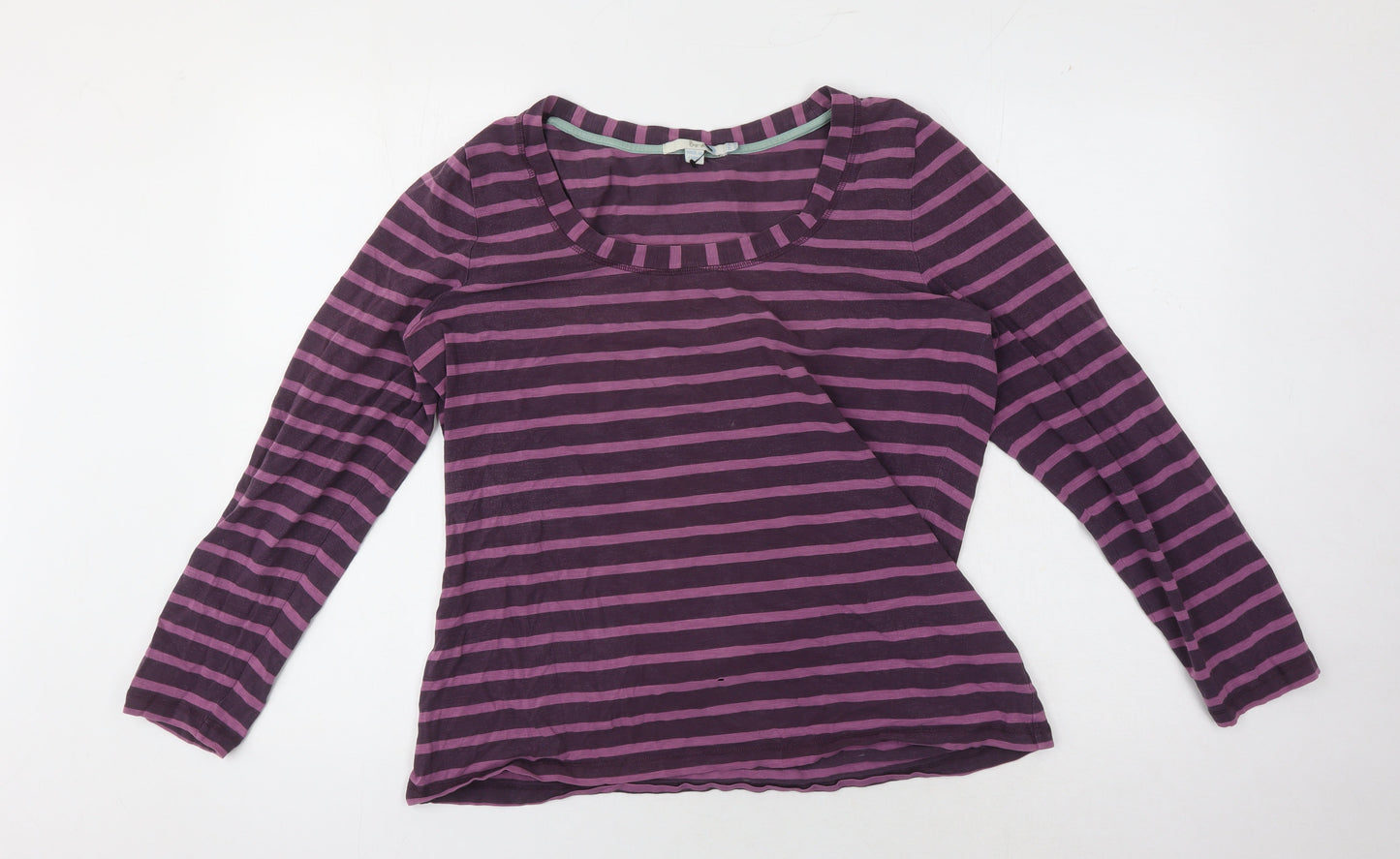 Boden Women's Purple Striped Jersey T-Shirt Size 8