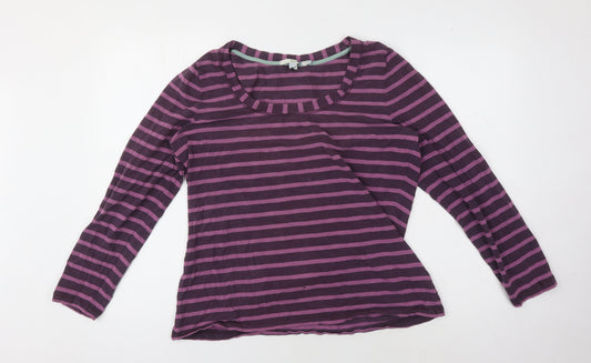 Boden Women's Purple Striped Jersey T-Shirt Size 8
