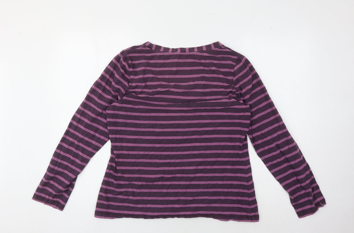 Boden Women's Purple Striped Jersey T-Shirt Size 8