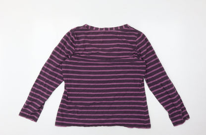 Boden Women's Purple Striped Jersey T-Shirt Size 8