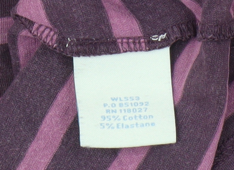 Boden Women's Purple Striped Jersey T-Shirt Size 8