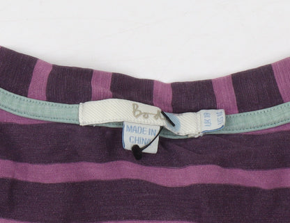 Boden Women's Purple Striped Jersey T-Shirt Size 8