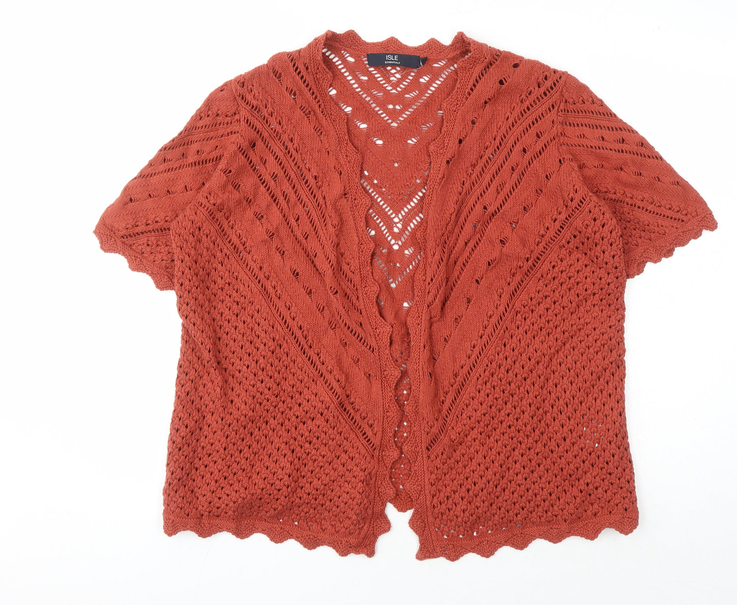 Womens UK Size L Isle Brown Cardigan Jumper