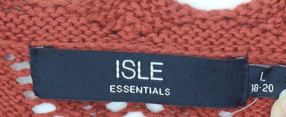 Womens UK Size L Isle Brown Cardigan Jumper