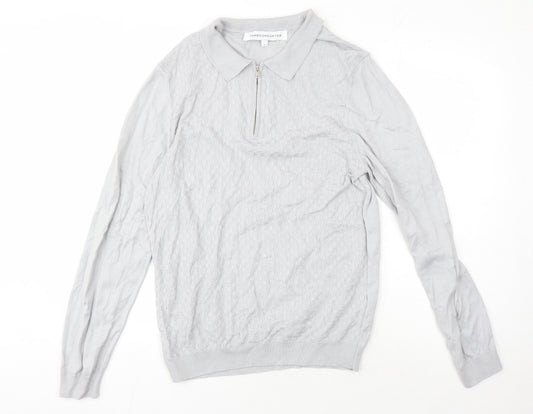 Jameson Carter Men's Grey Full Zip Jumper L