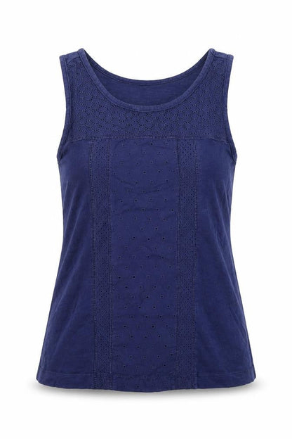 Womens UK Size XS Lands' End Blue Basic Tank