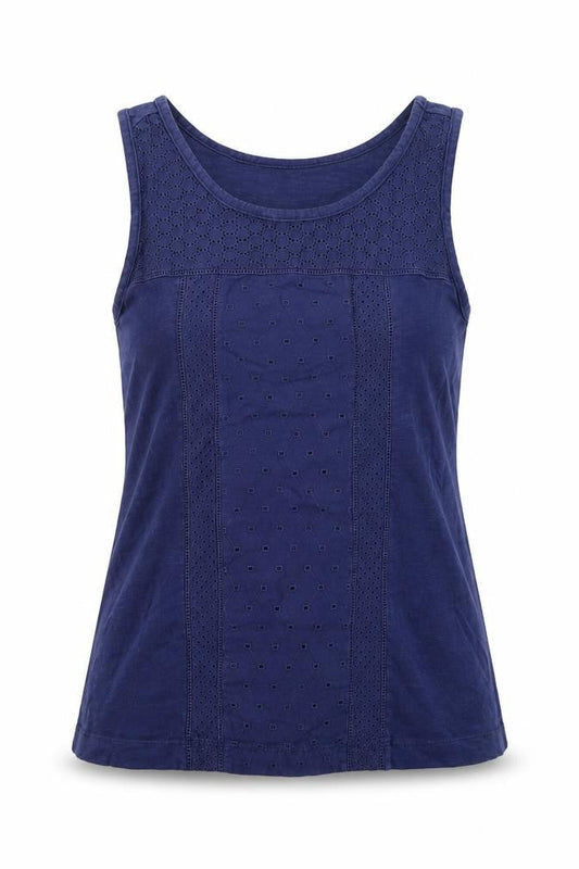 Womens UK Size XS Lands' End Blue Basic Tank