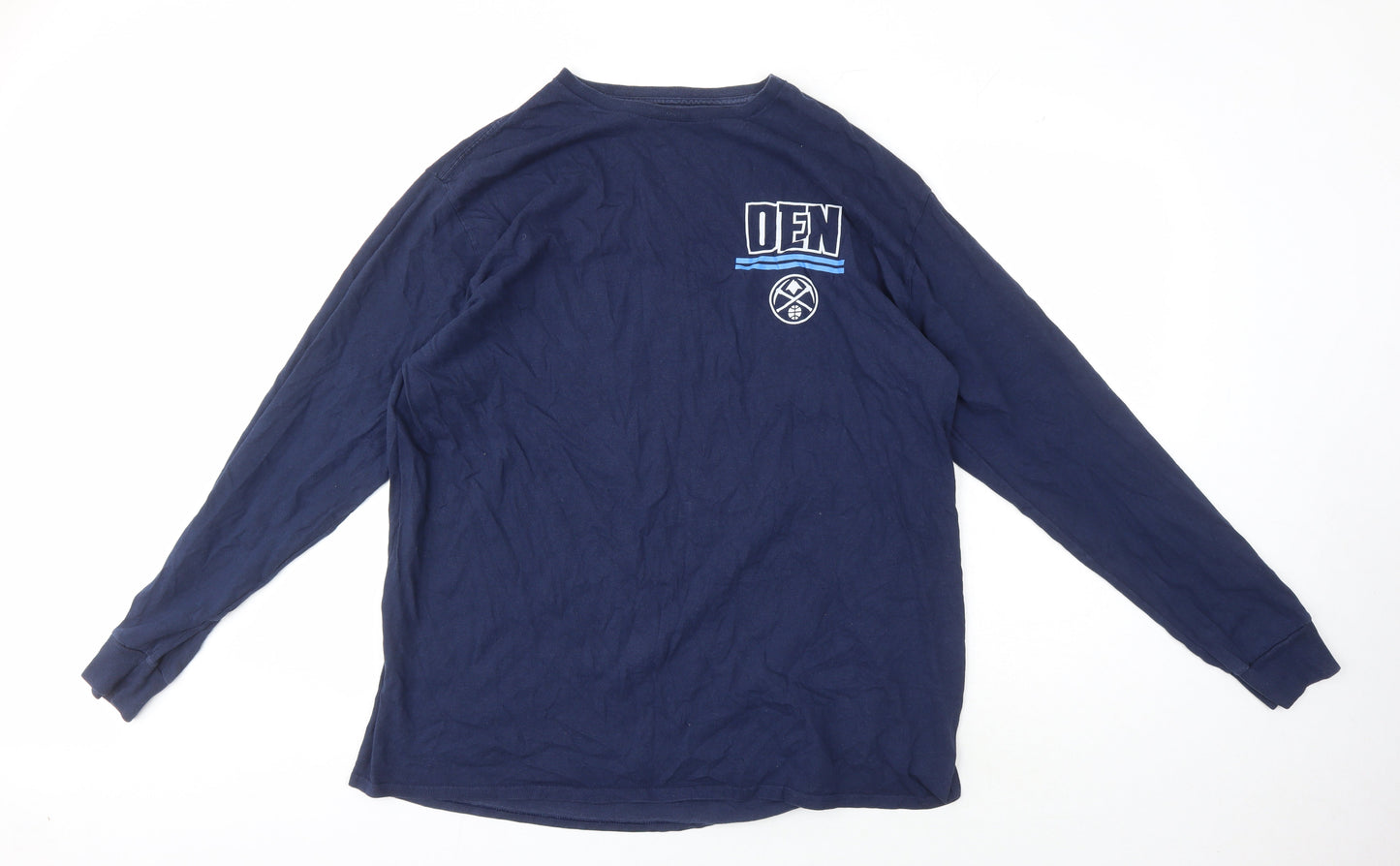 NBA Men's Blue 2XL Long Sleeve Graphic T-Shirt